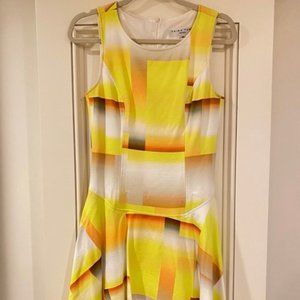 Trina Turk Fit and Flare Drop Waist Dress - Size 4 - Yellow Delight